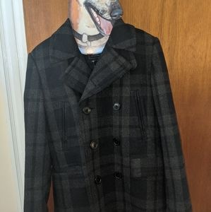 Frank & Oak Double-Breasted Peacoat in Charcoal